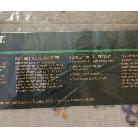 Vintage Sunset Needlepoint Kit 6792 Sentimental Keepsake Heart 25th Anniversary - Picture 8 of 10